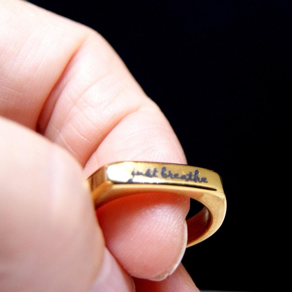 Personalised Ring, Golden Signet Ring, Engraved Pinky Ring