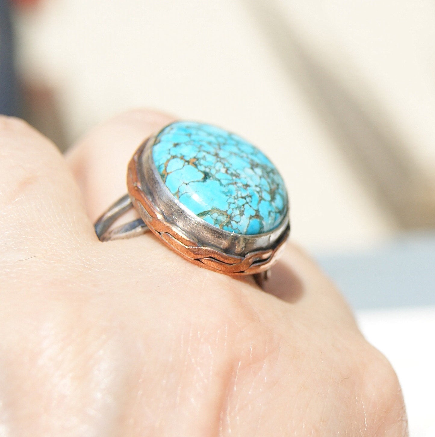 Turquoise Ring, December Birthstone Ring, Sterling Silver Ring