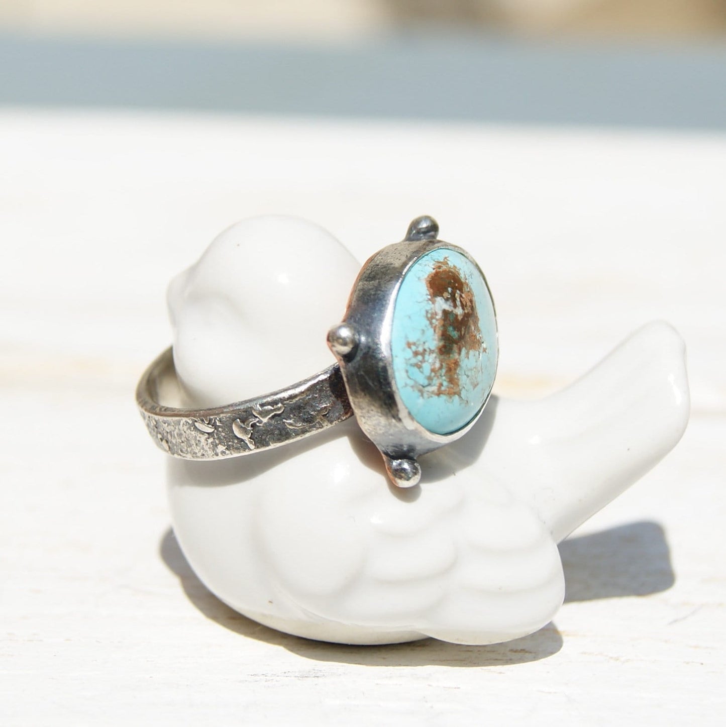 December Birthstone Ring, Turquoise Ring, Sterling Silver Ring