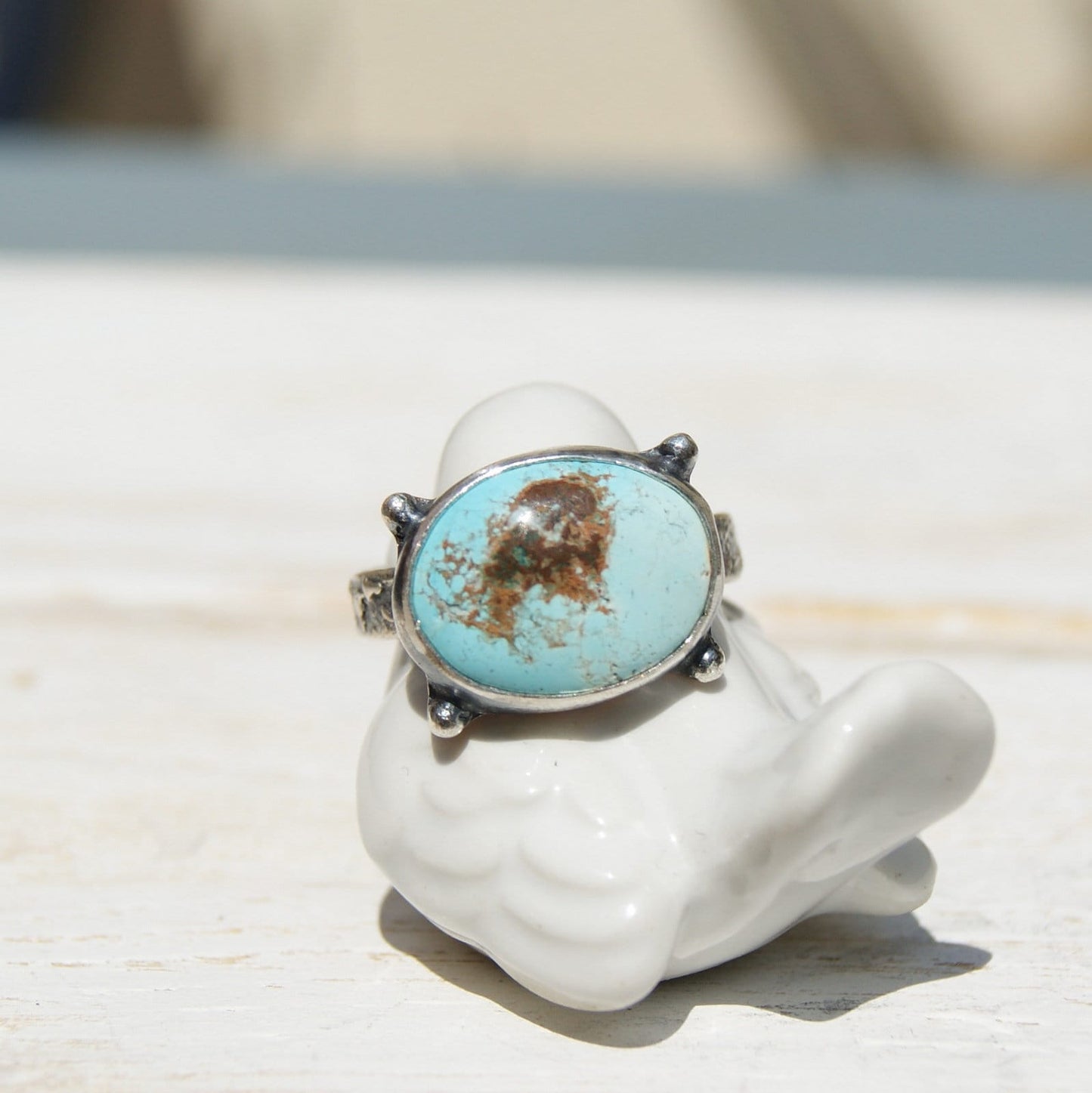 December Birthstone Ring, Turquoise Ring, Sterling Silver Ring