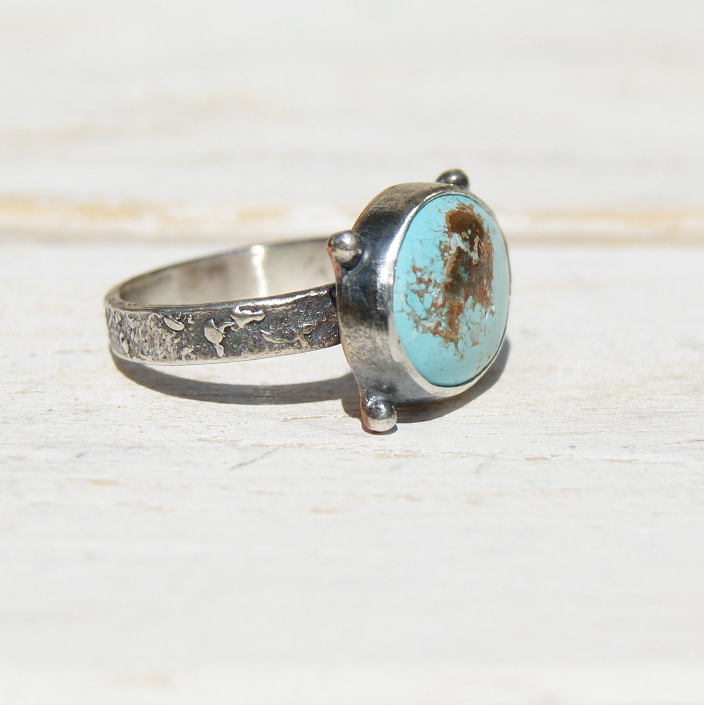 December Birthstone Ring, Turquoise Ring, Sterling Silver Ring