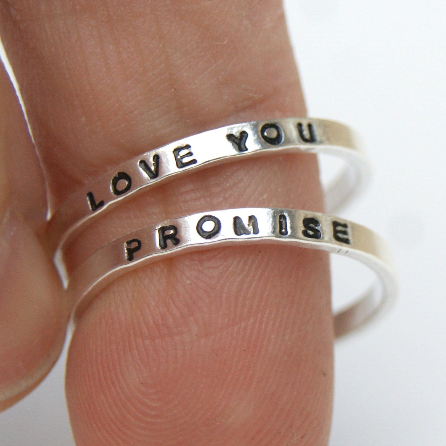 Personalised Silver Ring, Stacking Ring, Name Ring