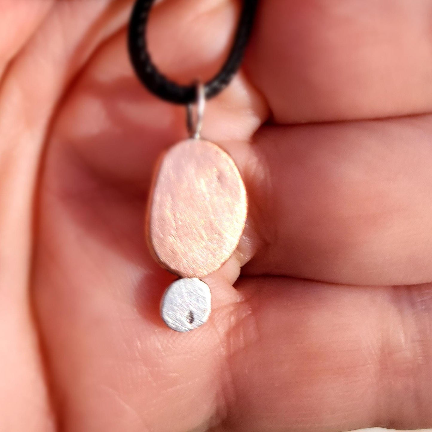 Silver and Copper Floral Pendant