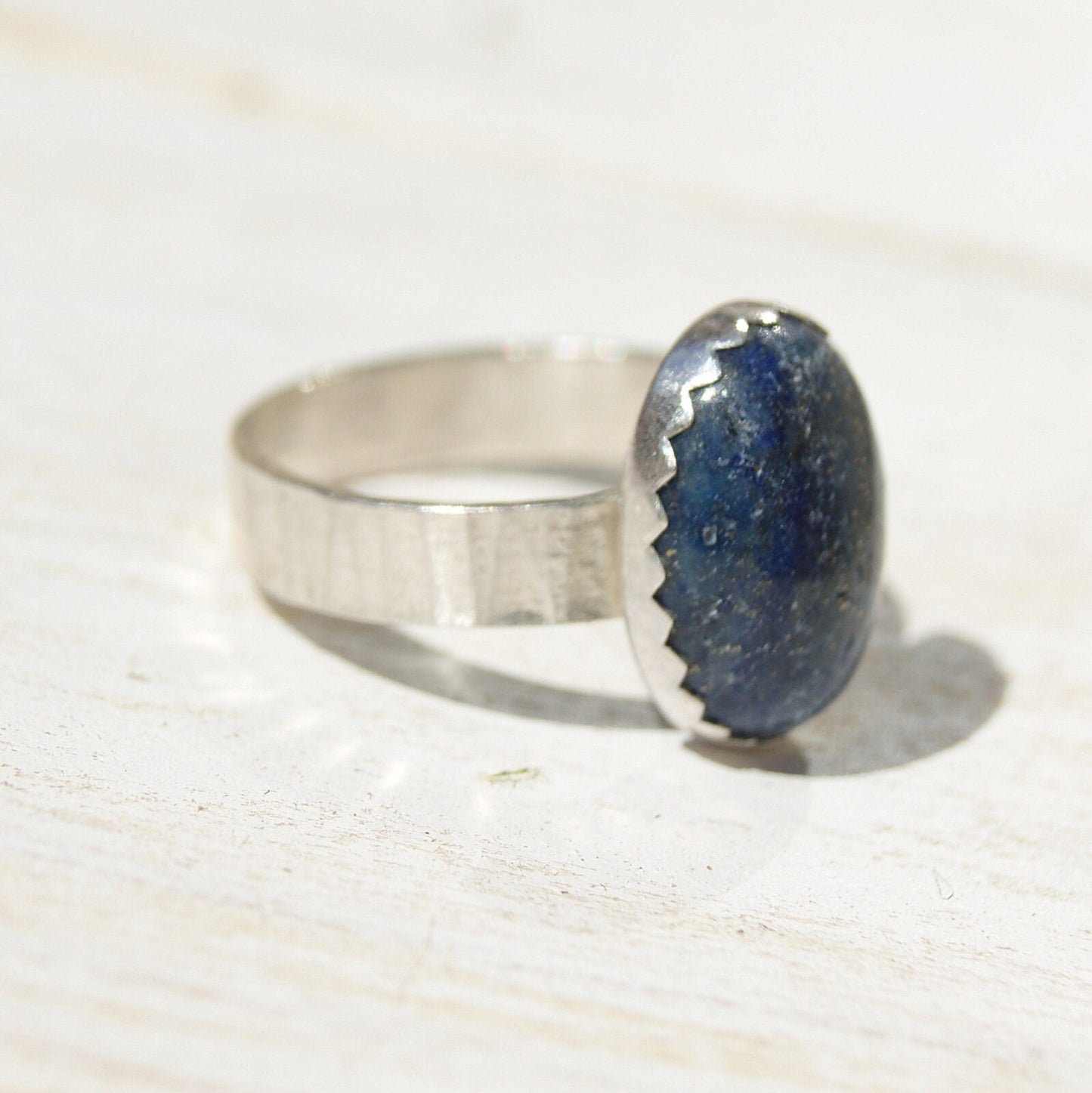 Blue Stone Lapis Lazuli Ring, Sterling Silver Jewellery