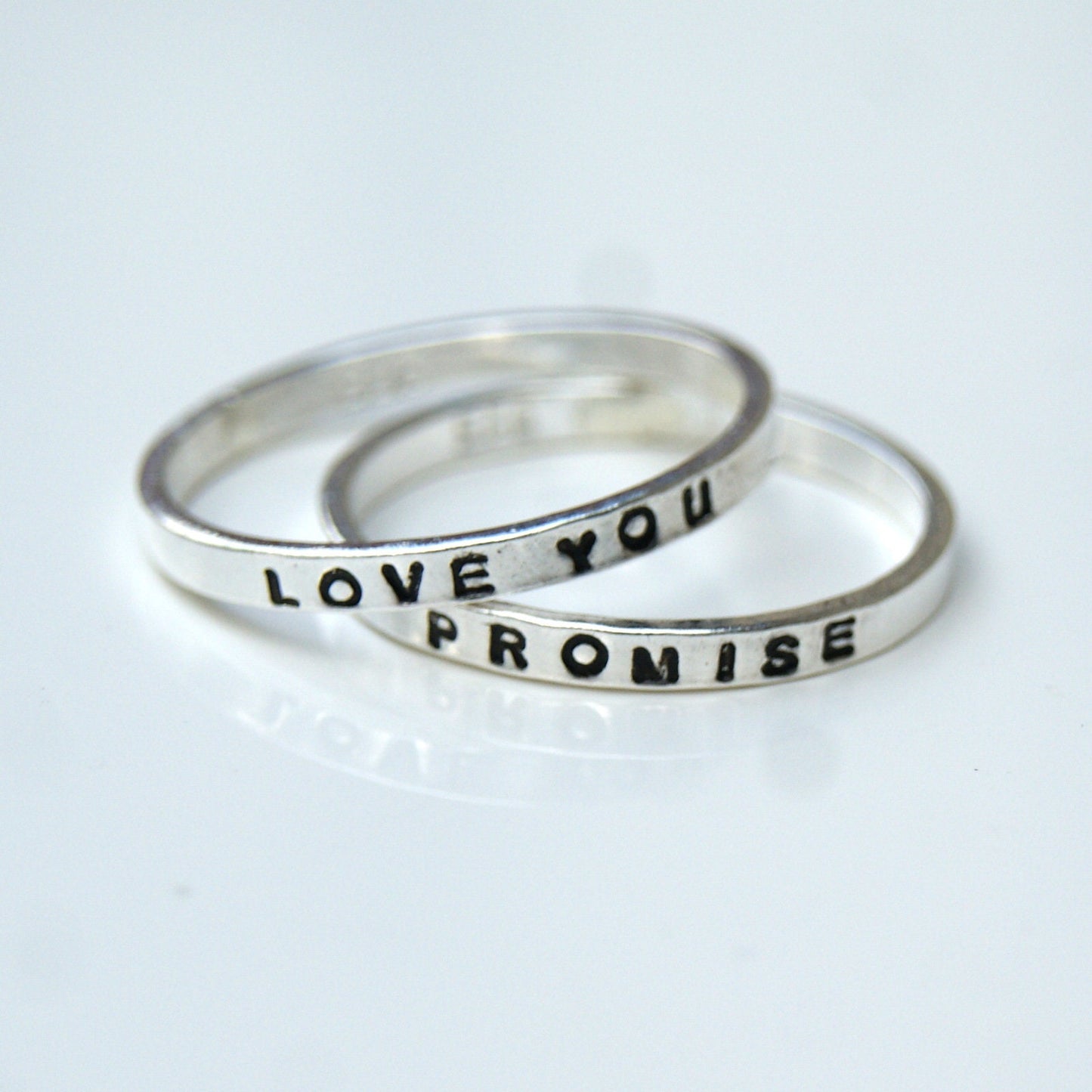 Hand Stamped Personalised Ring, Sterling Silver Name Ring