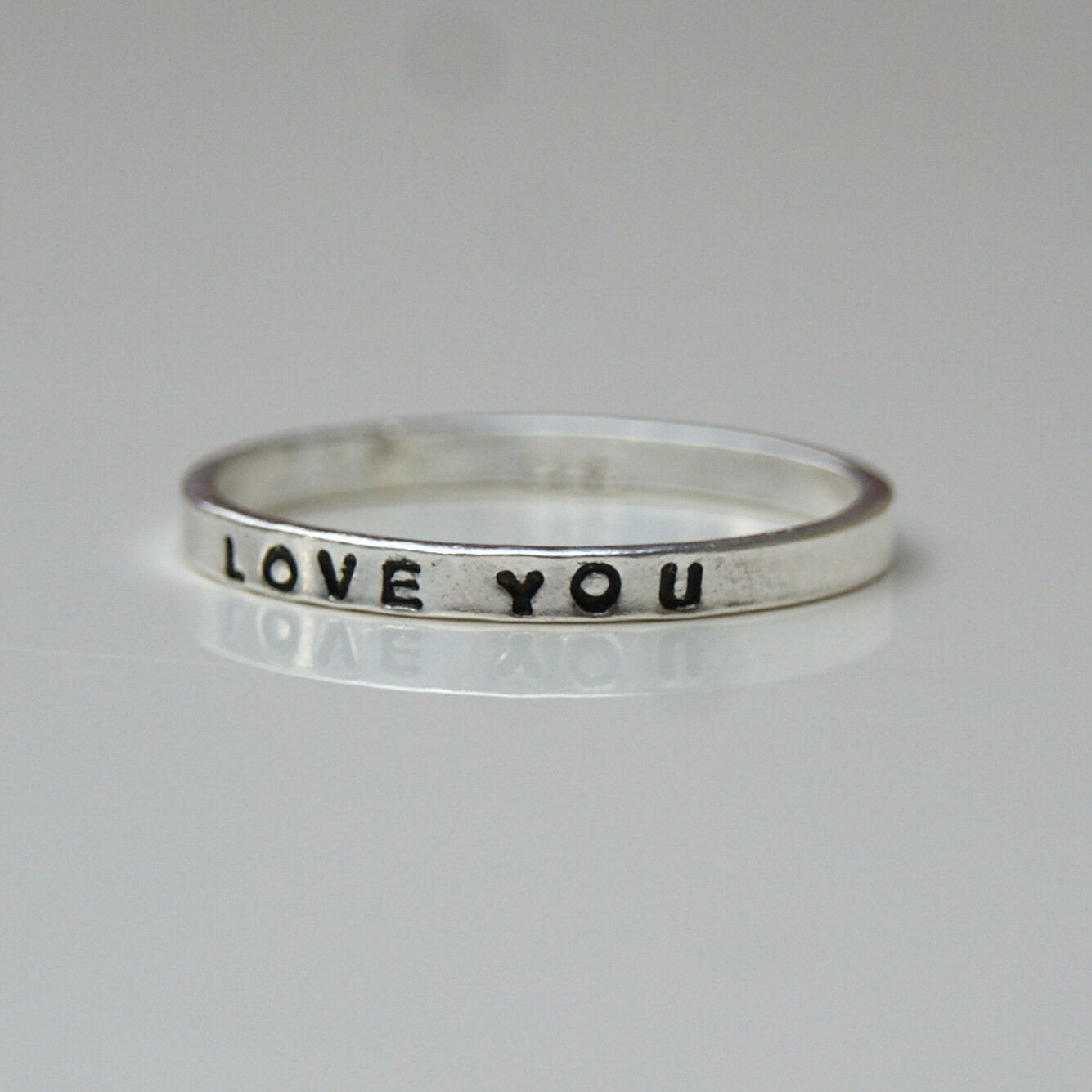 Personalised Silver Ring, Stacking Ring, Name Ring