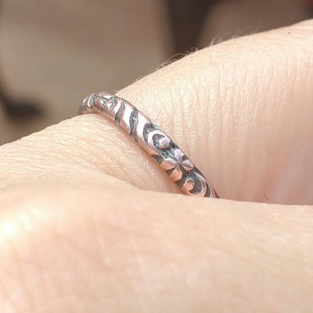 Stacking Copper Ring, Textured Ring Band,, Copper Jewellery