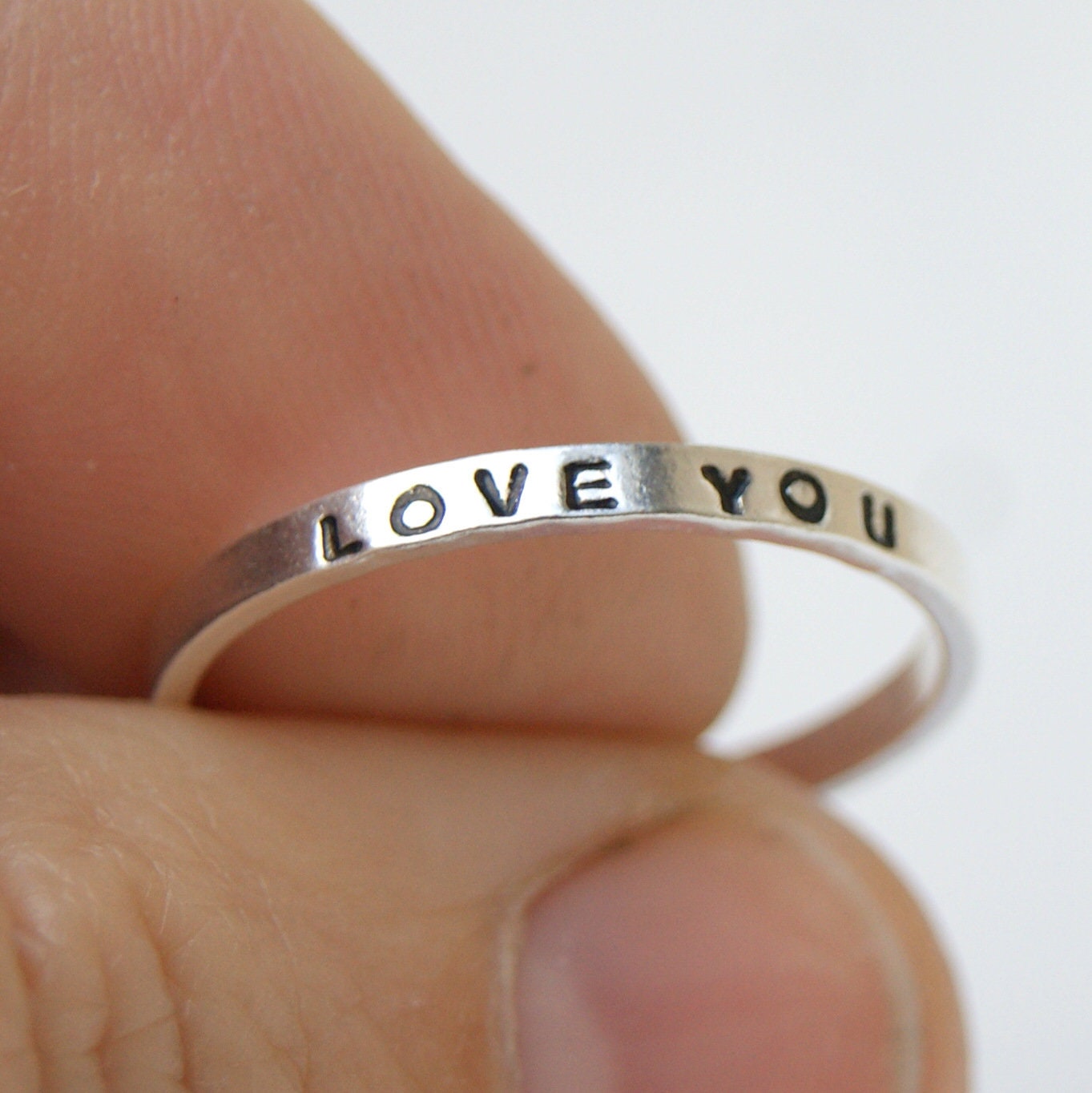 Personalised Silver Ring, Stacking Ring, Name Ring