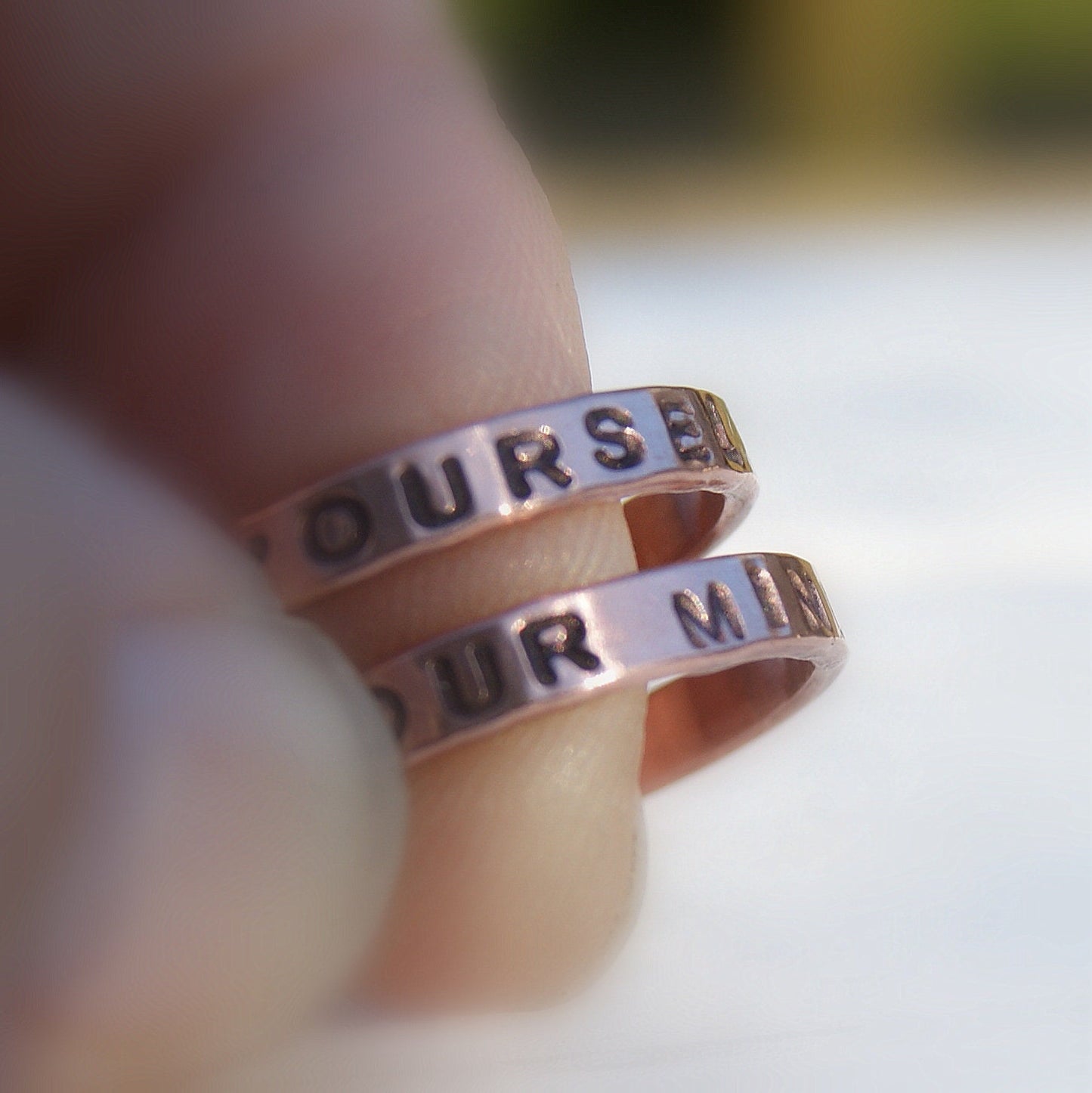 Personalised Ring, Pure Copper Ring, Hand Stamped Jewellery, Copper Jewellery