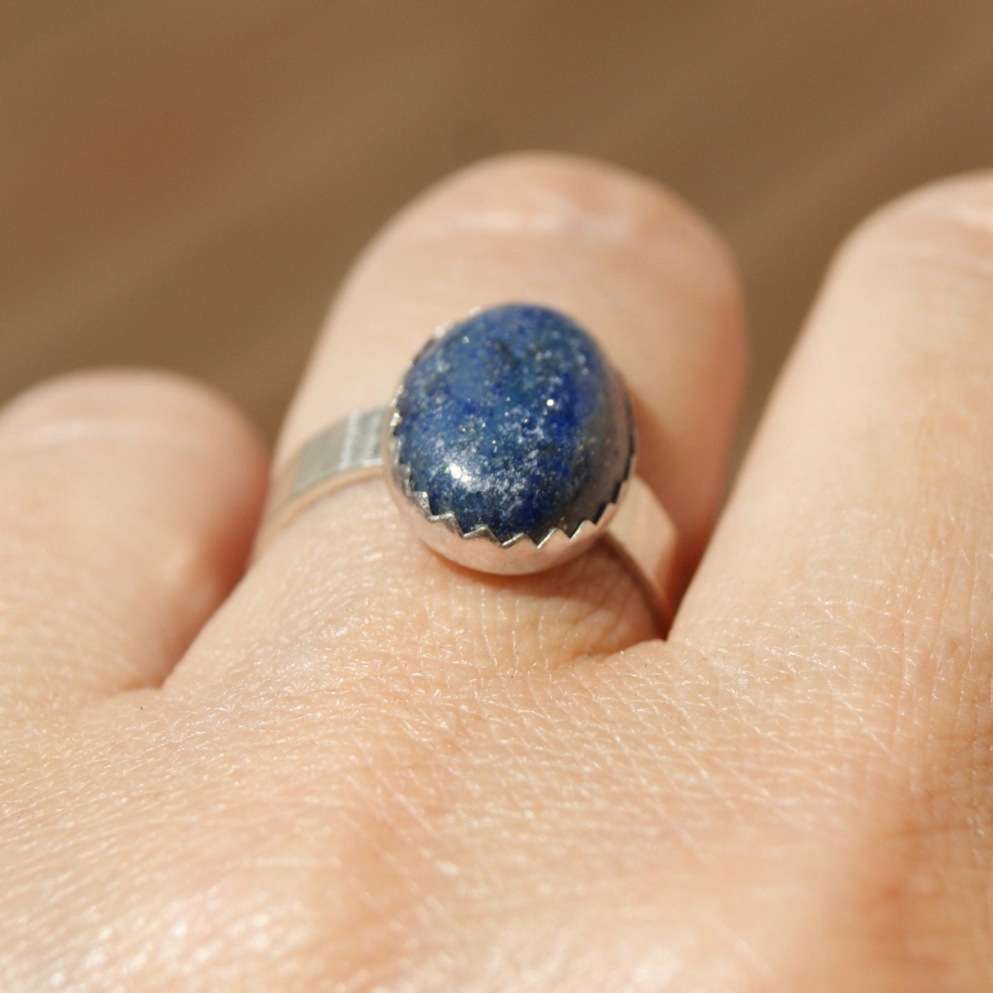 Blue Stone Lapis Lazuli Ring, Sterling Silver Jewellery