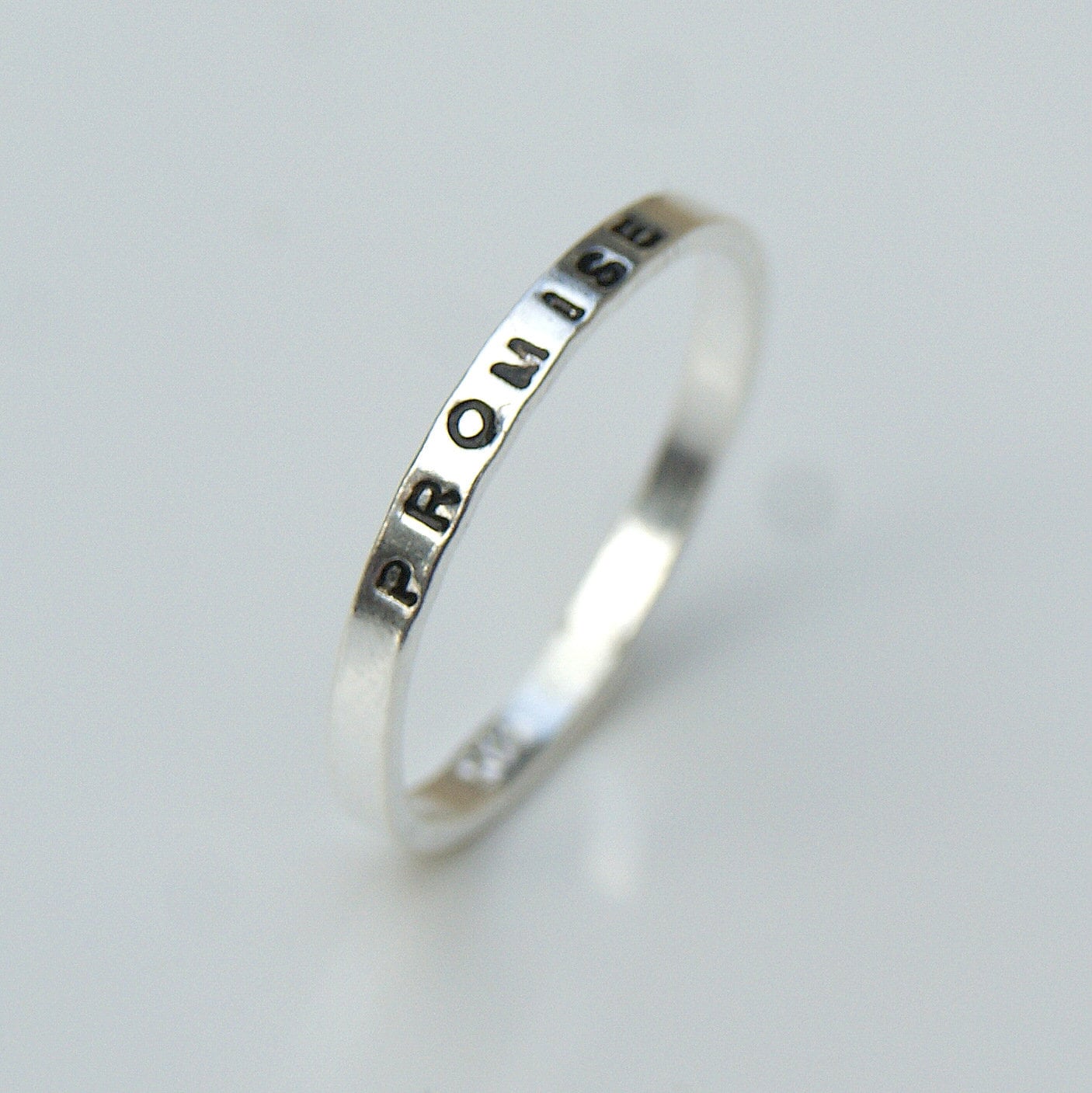 Hand Stamped Personalised Ring, Sterling Silver Name Ring