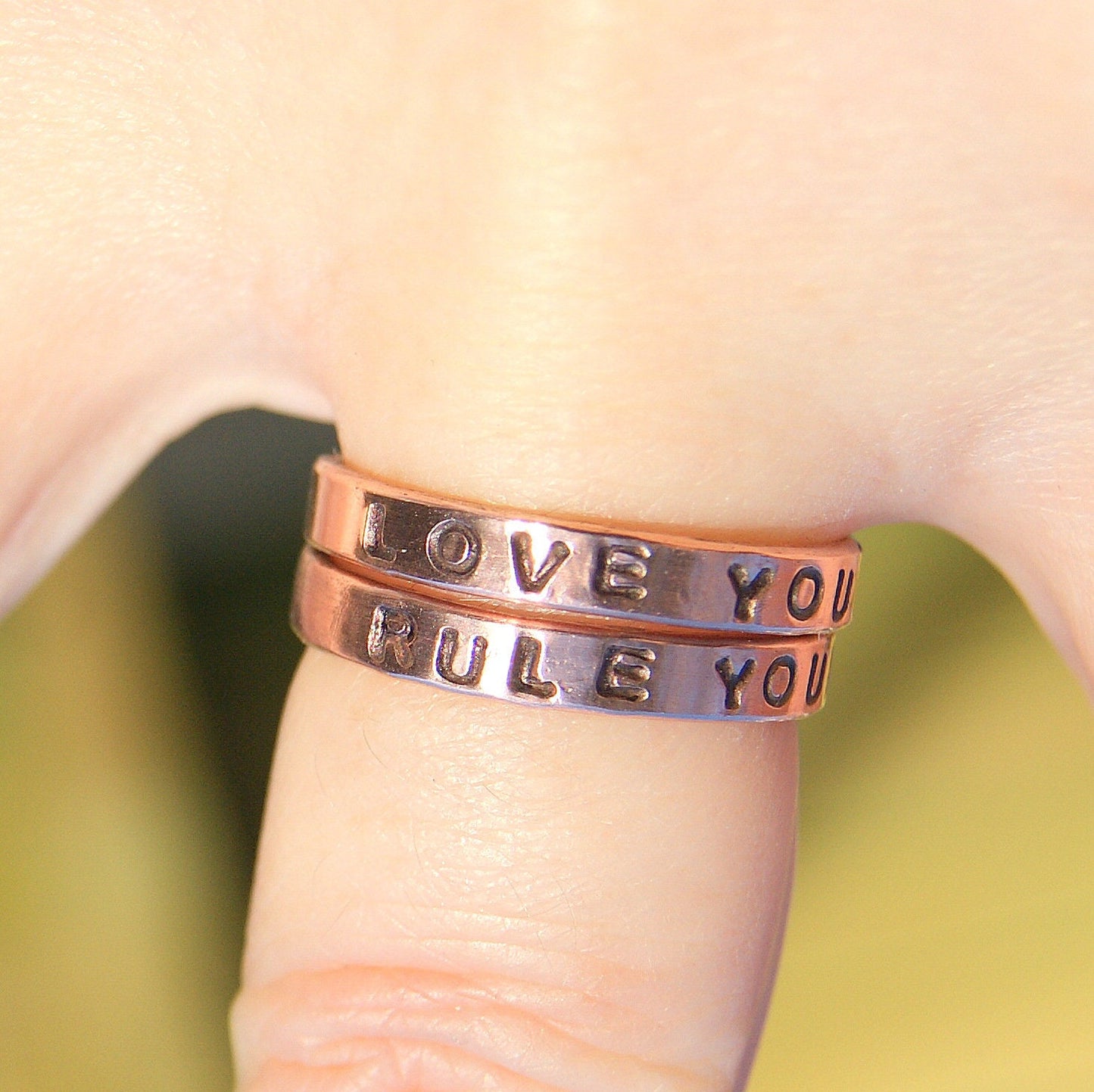 Personalised Ring, Pure Copper Ring, Hand Stamped Jewellery, Copper Jewellery