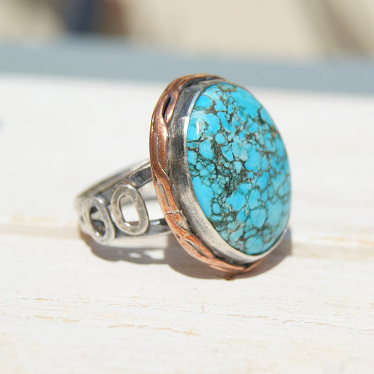 Turquoise Ring, December Birthstone Ring, Sterling Silver Ring