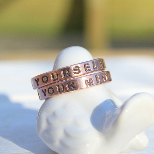 Personalised Ring, Pure Copper Ring, Hand Stamped Jewellery, Copper Jewellery