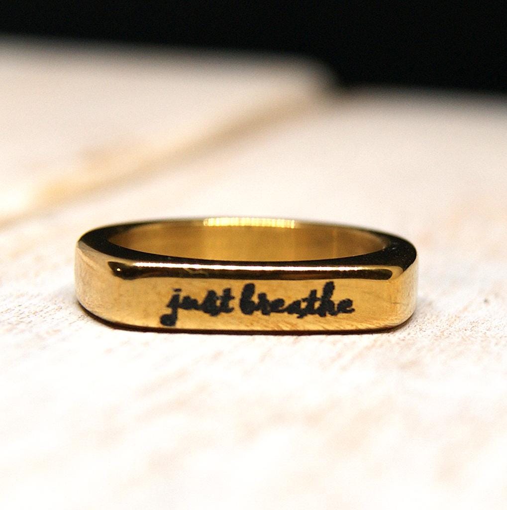 Personalised Ring, Golden Signet Ring, Engraved Pinky Ring