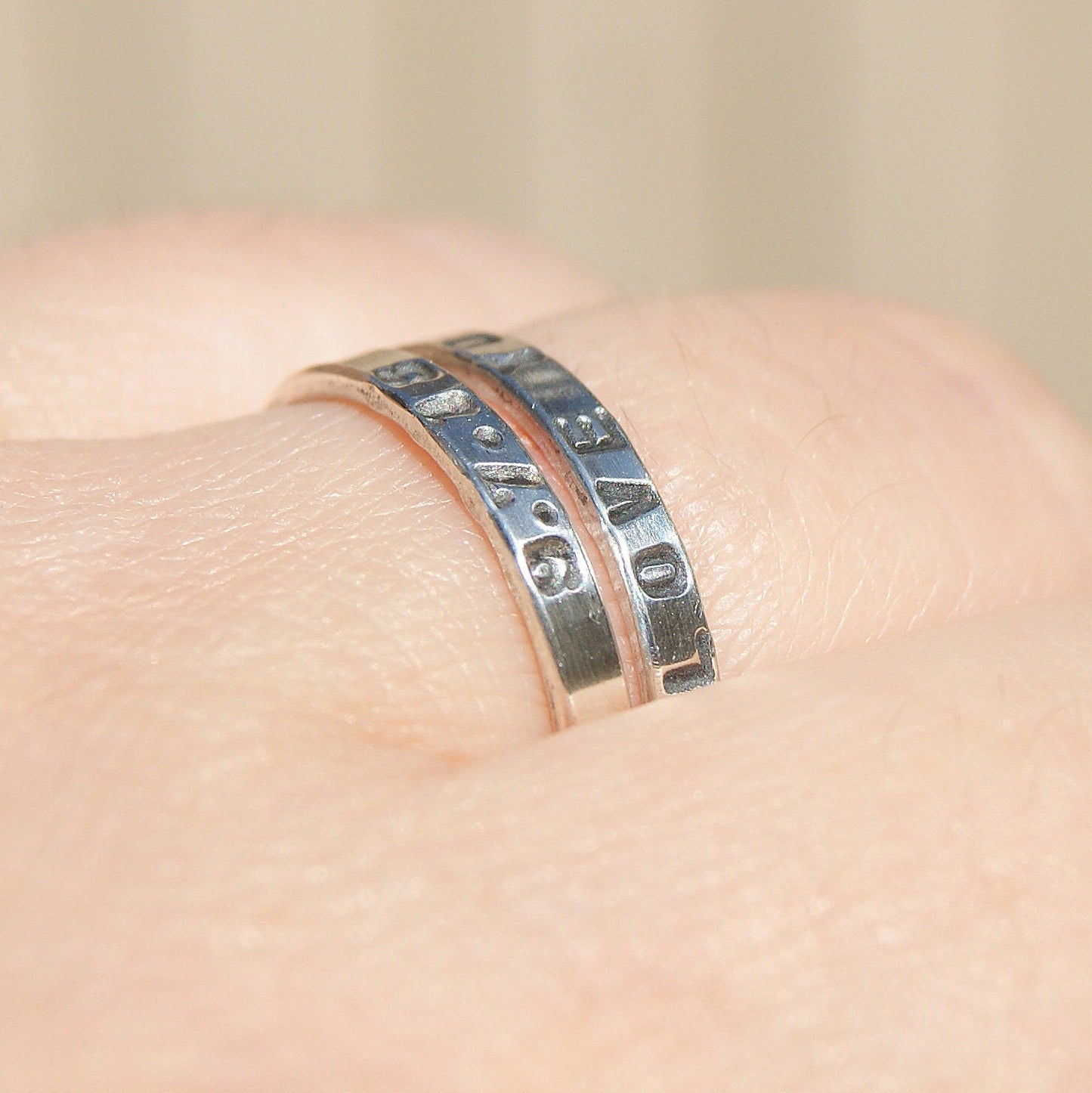 Personalised Ring, Sterling Silver Ring, Hand Stamped Name Ring, Mother's Day Gift