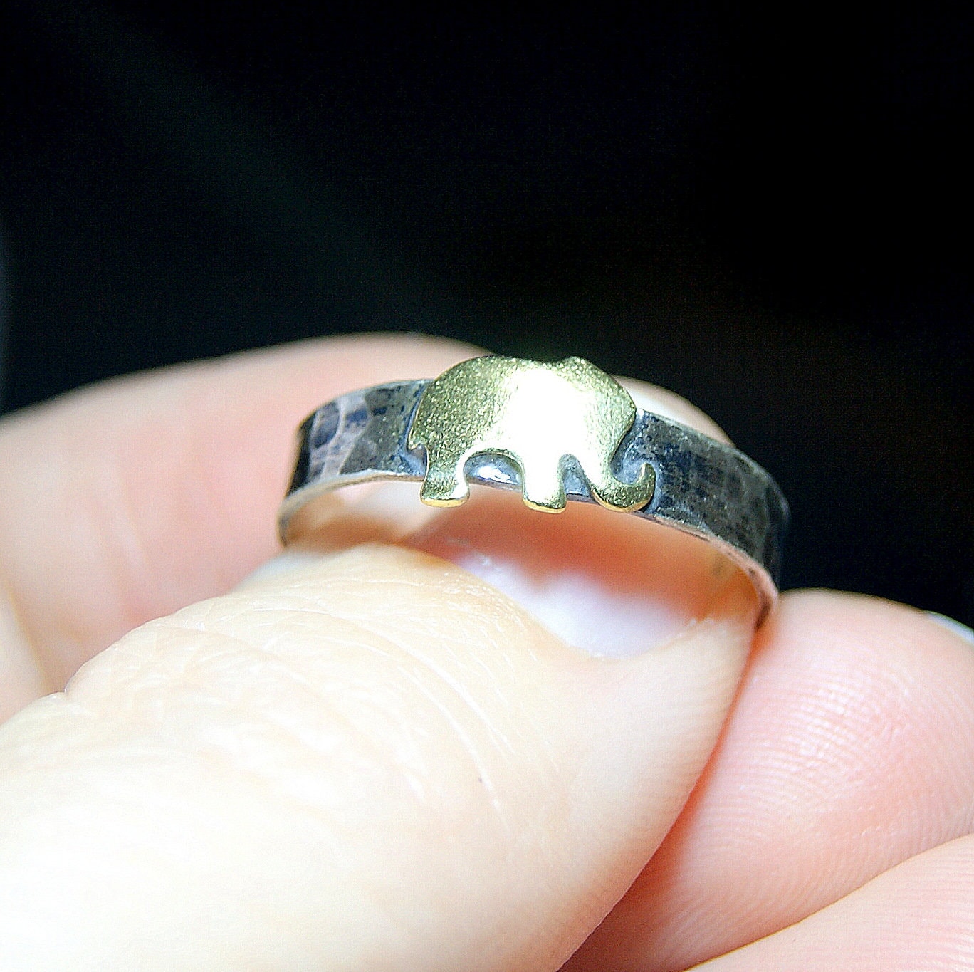 Sterling Silver Ring, Good Luck Jewellery, Brass Elephant Ring