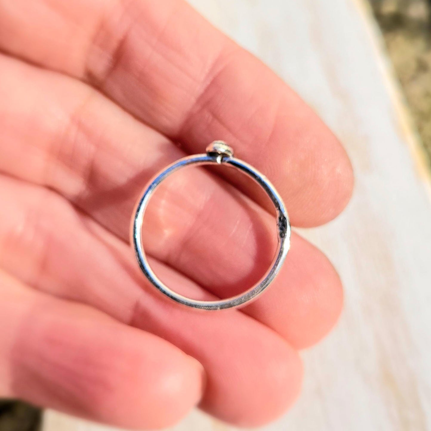 Sterling Silver Moon Ring, Delicate Stacking Ring, Dainty Symbolic Jewellery