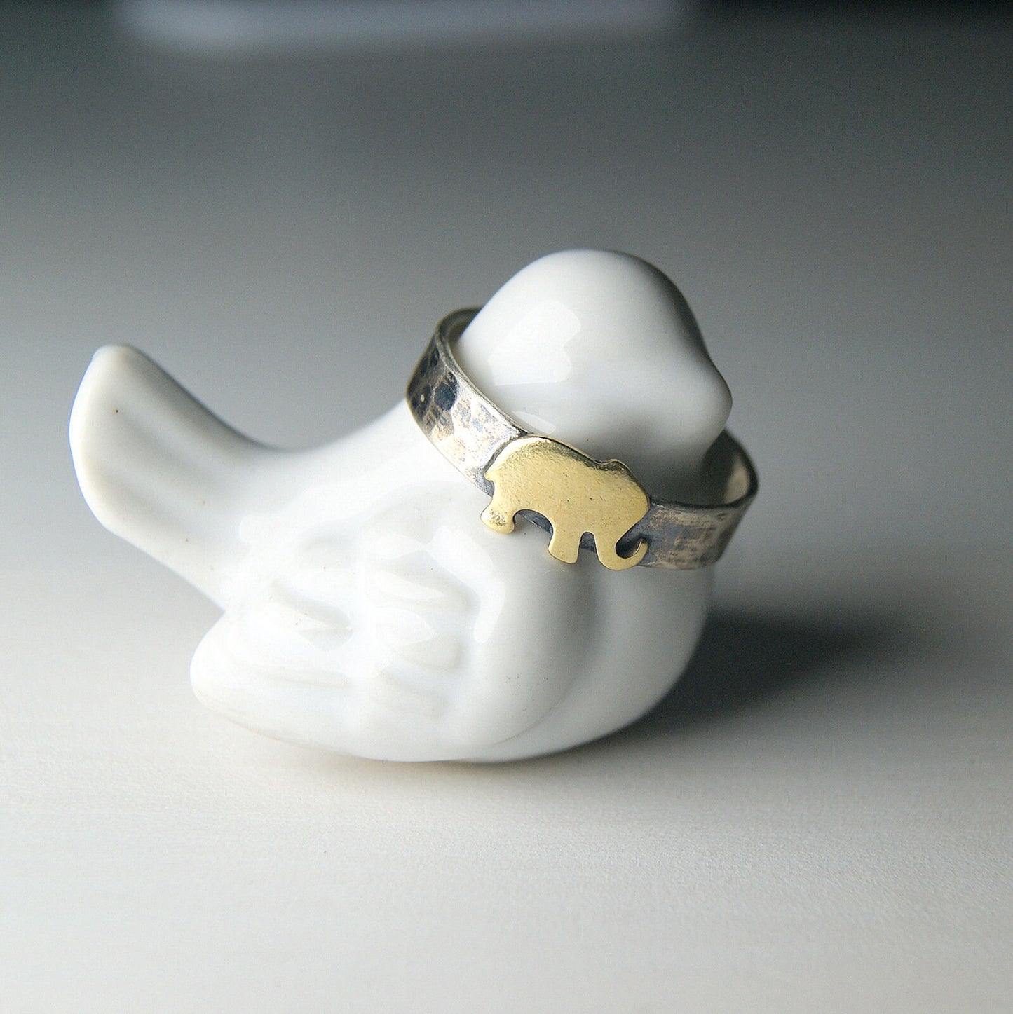 Sterling Silver Ring, Good Luck Jewellery, Brass Elephant Ring