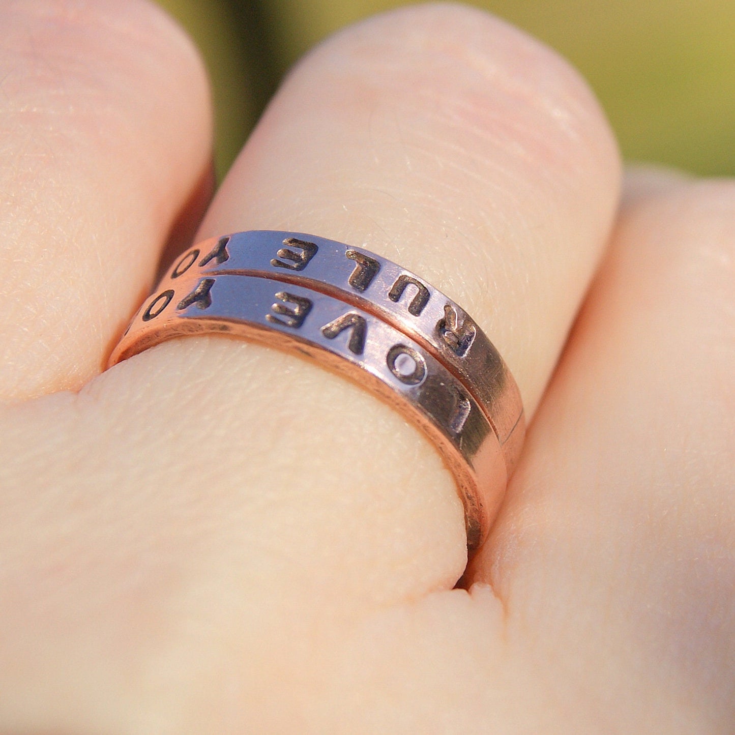 Personalised Ring, Pure Copper Ring, Hand Stamped Jewellery, Copper Jewellery