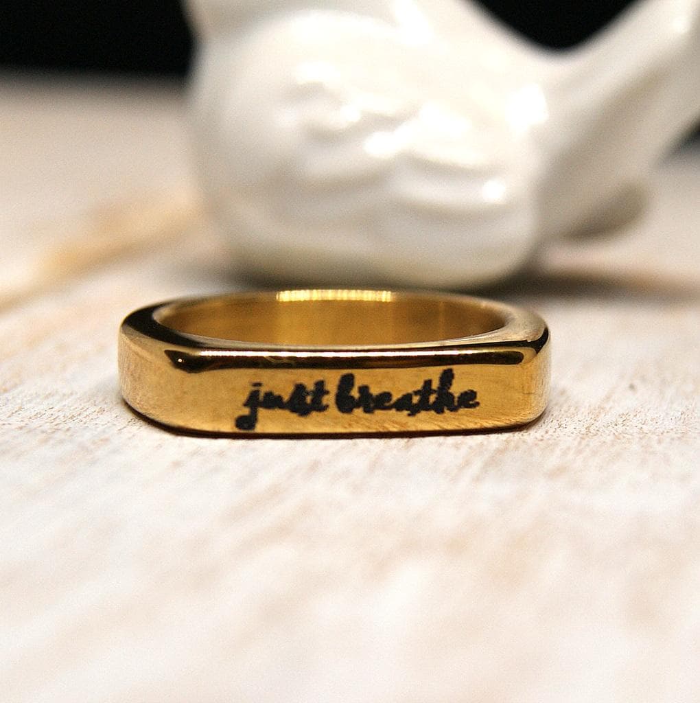 Personalised Ring, Golden Signet Ring, Engraved Pinky Ring