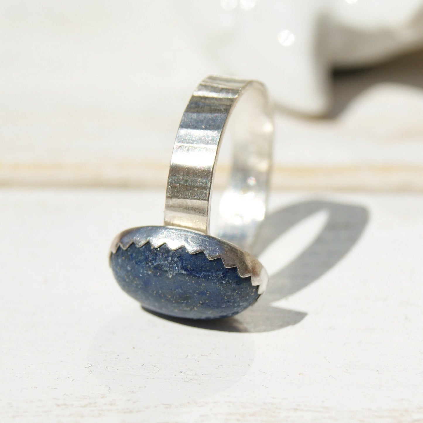 Blue Stone Lapis Lazuli Ring, Sterling Silver Jewellery