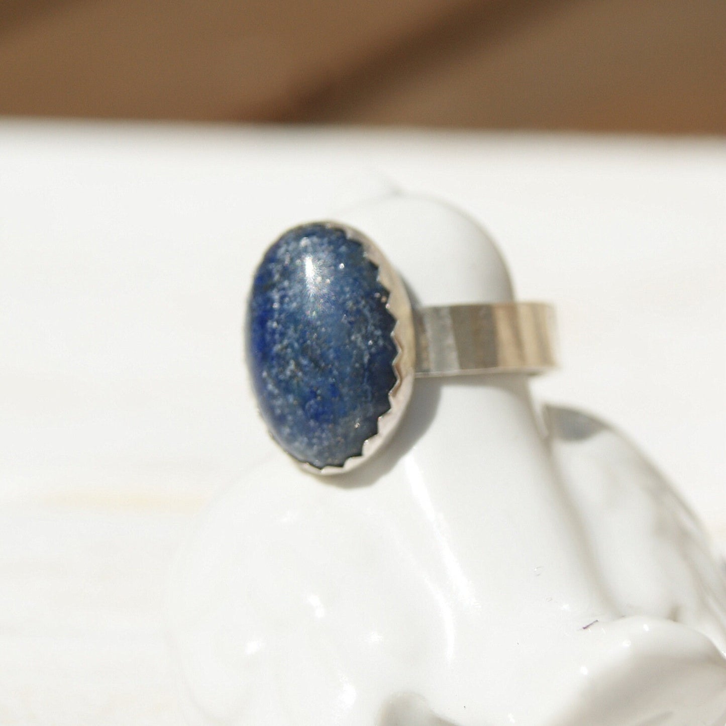 Blue Stone Lapis Lazuli Ring, Sterling Silver Jewellery