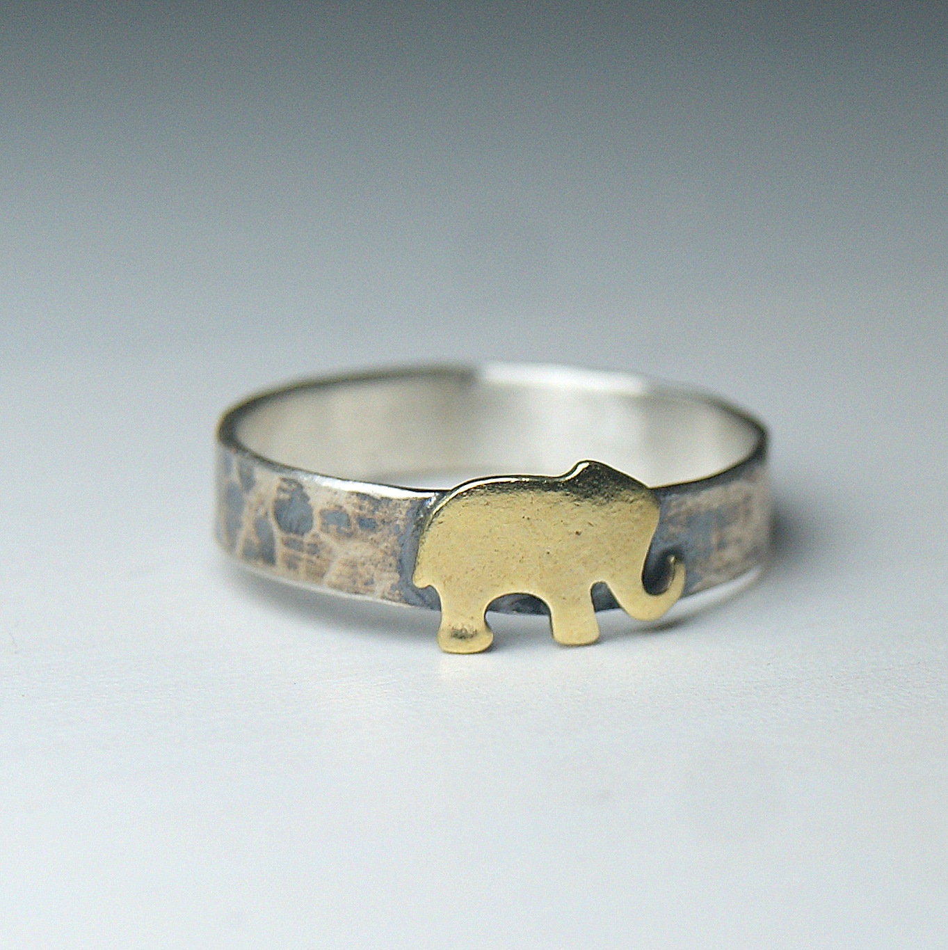 Sterling Silver Ring, Good Luck Jewellery, Brass Elephant Ring