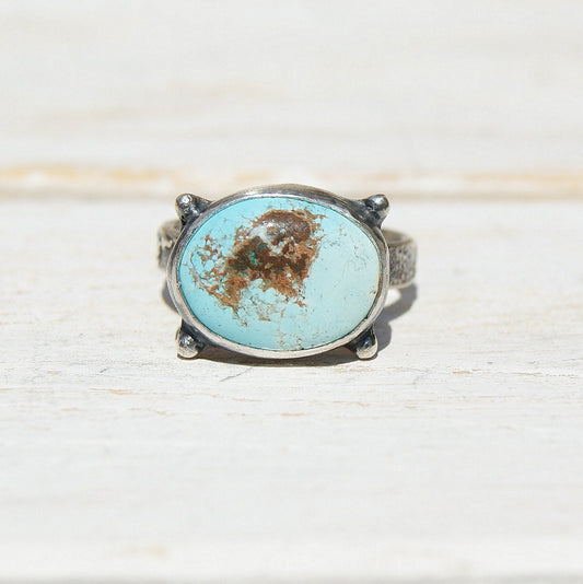 December Birthstone Ring, Turquoise Ring, Sterling Silver Ring