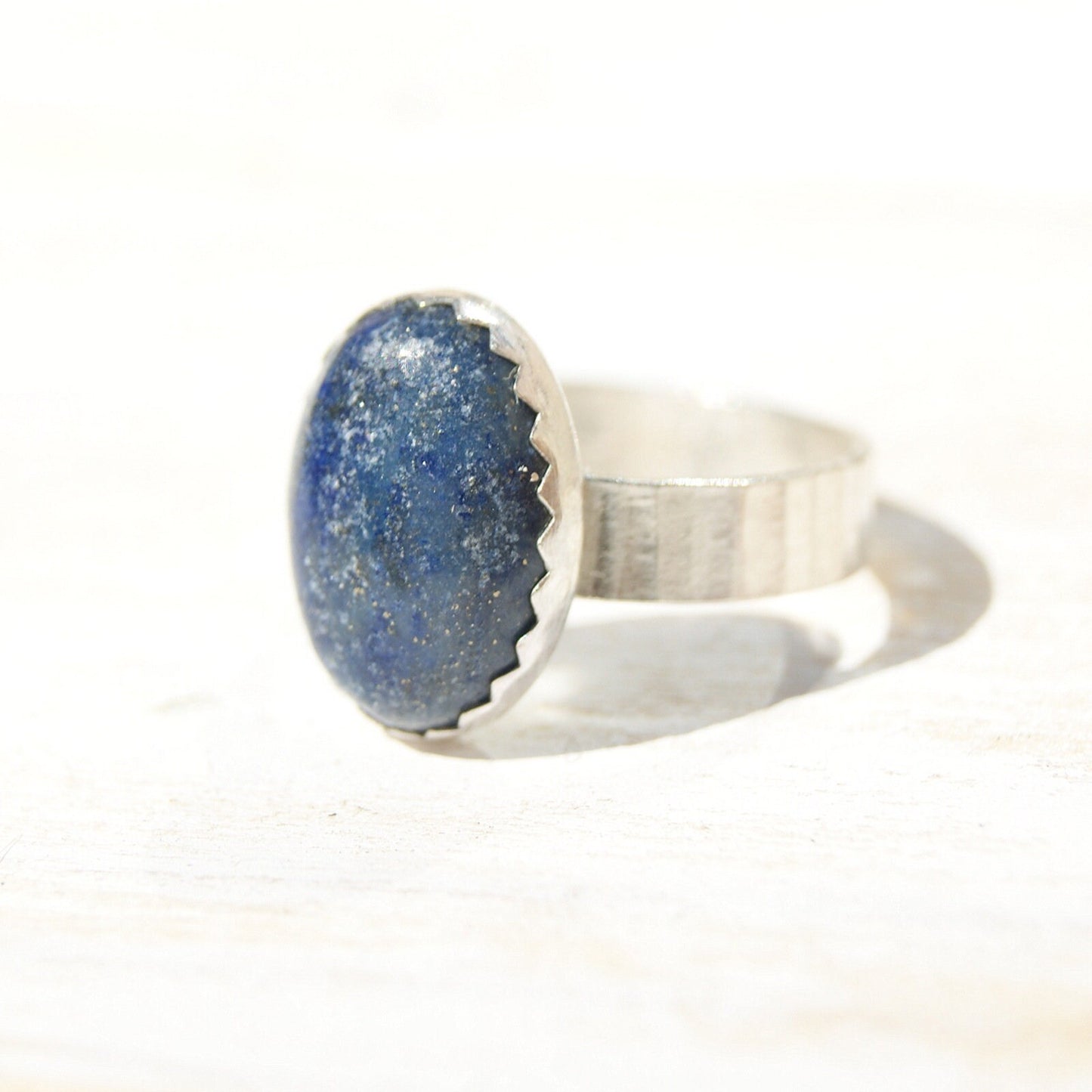 Blue Stone Lapis Lazuli Ring, Sterling Silver Jewellery