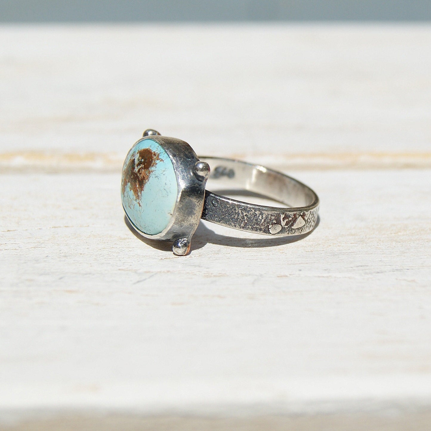 December Birthstone Ring, Turquoise Ring, Sterling Silver Ring