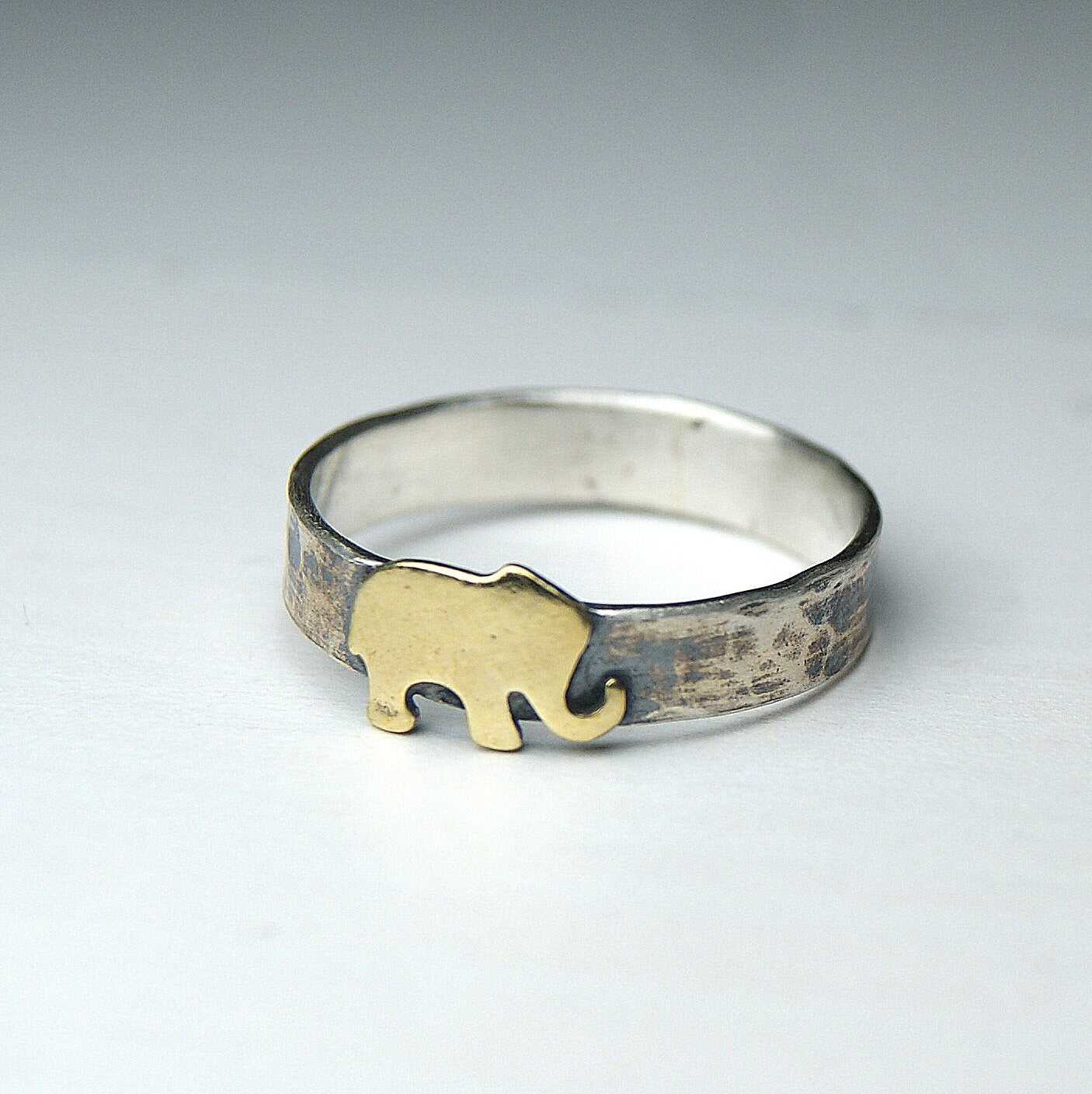 Sterling Silver Ring, Good Luck Jewellery, Brass Elephant Ring