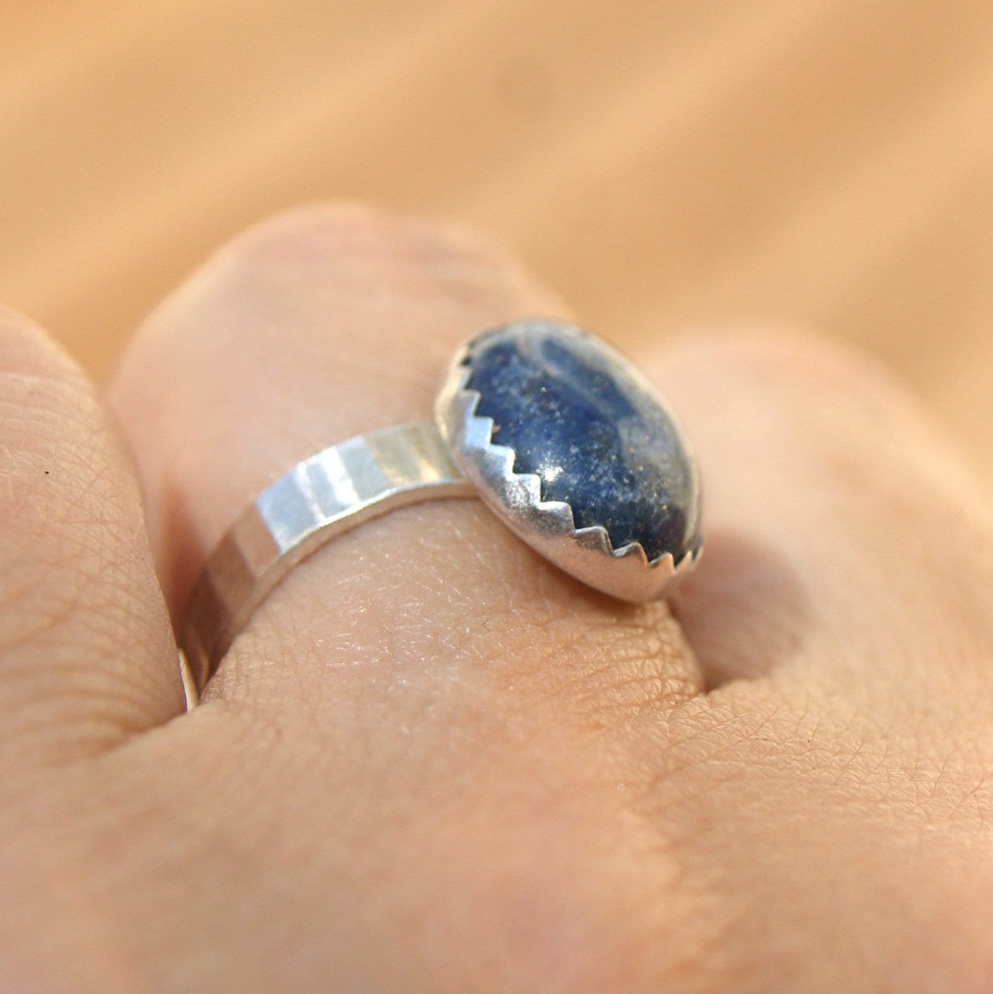 Blue Stone Lapis Lazuli Ring, Sterling Silver Jewellery