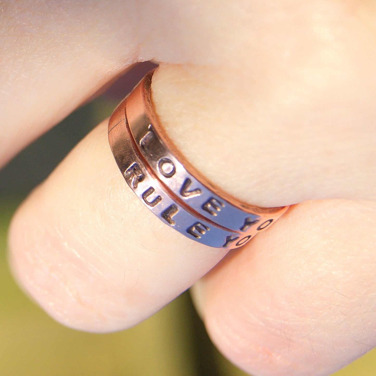 Personalised Ring, Pure Copper Ring, Hand Stamped Jewellery, Copper Jewellery