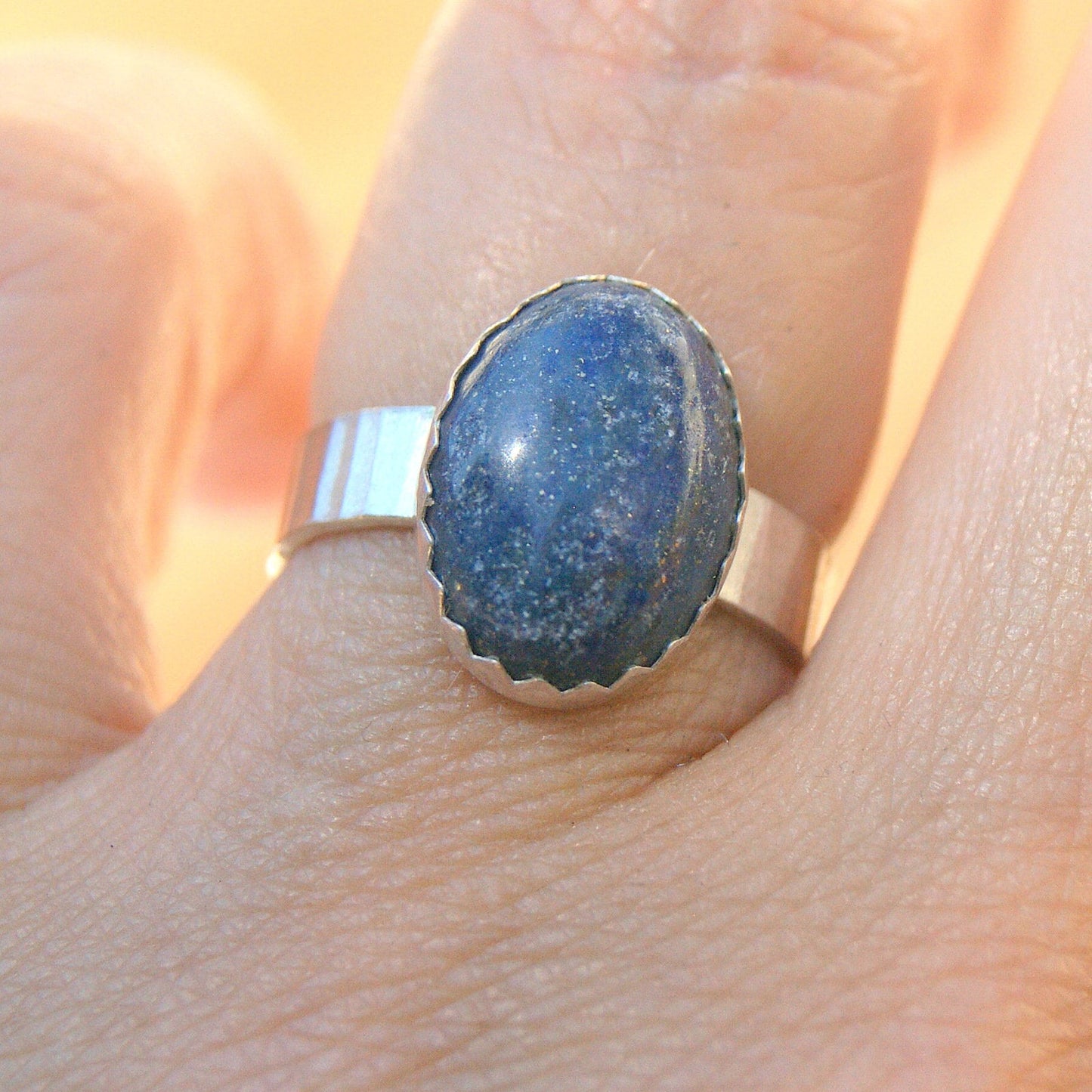 Blue Stone Lapis Lazuli Ring, Sterling Silver Jewellery