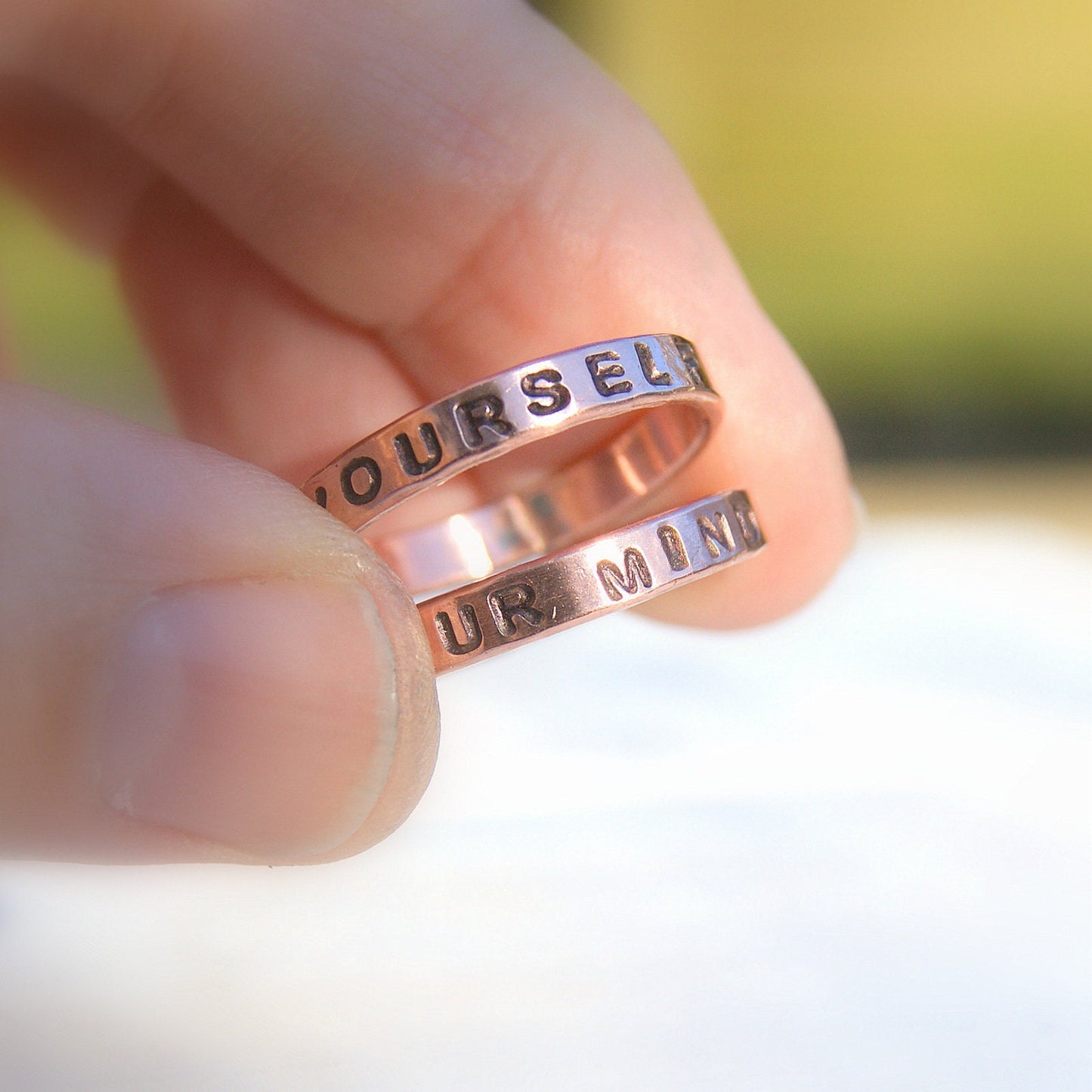 Personalised Ring, Pure Copper Ring, Hand Stamped Jewellery, Copper Jewellery