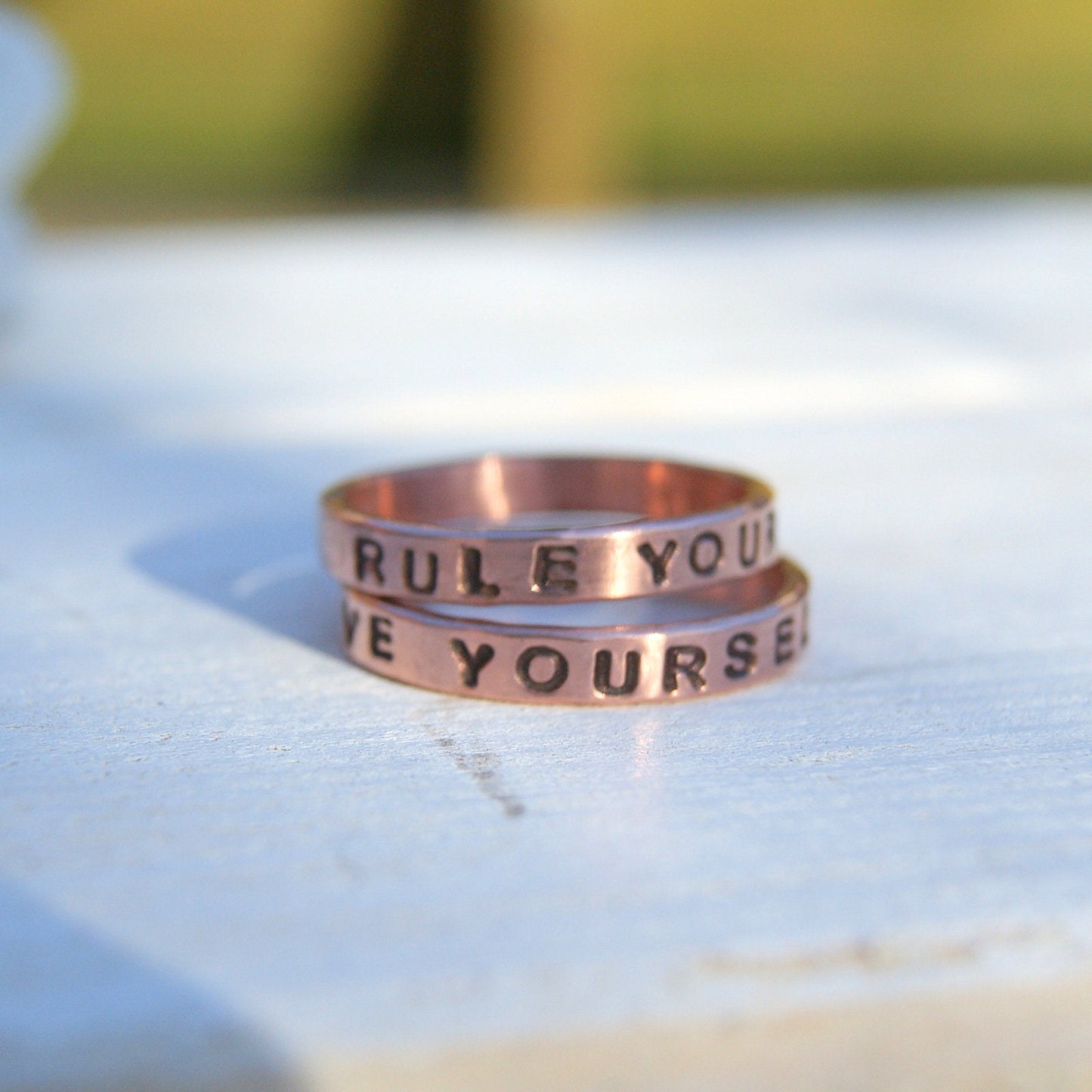 Personalised Ring, Pure Copper Ring, Hand Stamped Jewellery, Copper Jewellery