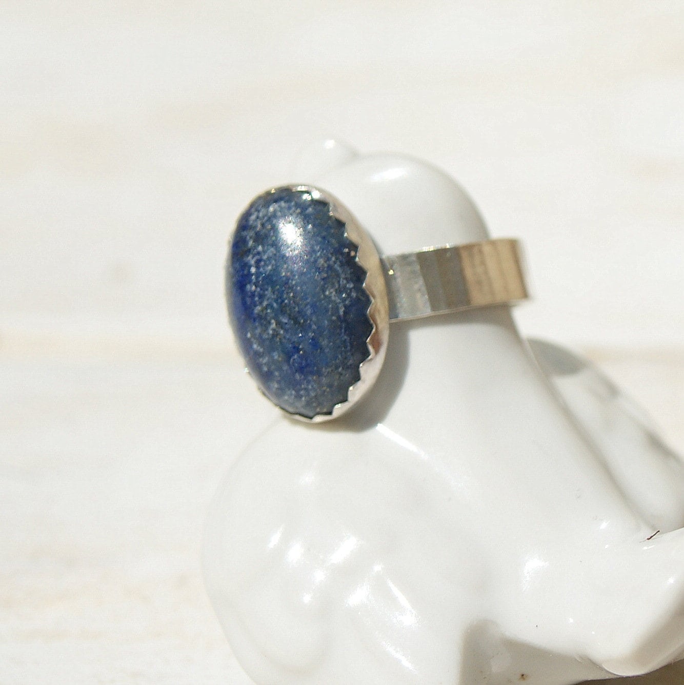 Blue Stone Lapis Lazuli Ring, Sterling Silver Jewellery